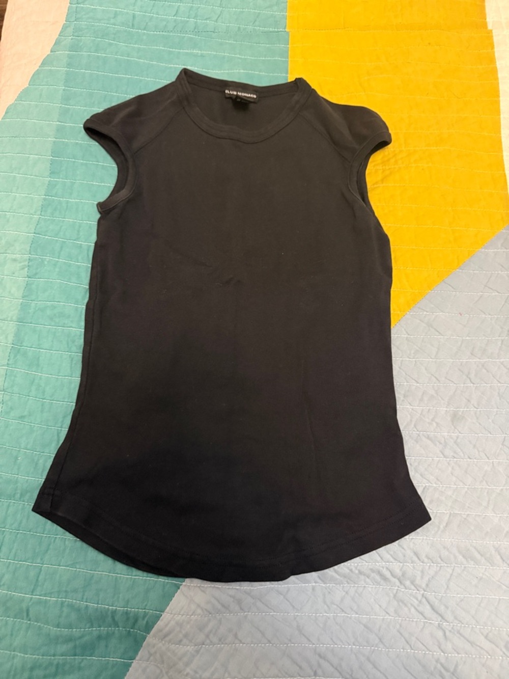 Club Monaco Black Ribbed Crewneck Tank